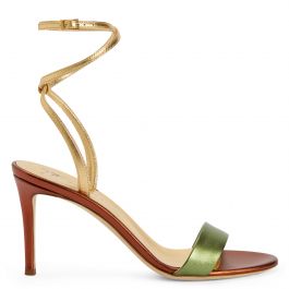 Giuseppe Zanotti 美品 オープントゥパンプス ミント サテン素材 Giuseppe Zanotti 美品 オープントゥパンプス ミント サテン素材