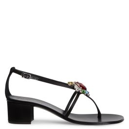 GIUSEPPE ZANOTTI 黒 クリスタルフラワー パンプス 37 難あり Giuseppe Zanotti Coline Flower Crystal Embossed Sandals