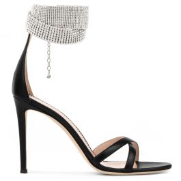 サンダル・ミュール GIUSEPPE ZANOTTI Women Sandals E900149 Black Giuseppe Zanotti Mauritia Embellished Flat Sandals | Black