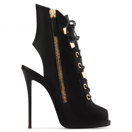 (セール）GIUSEPPE ZANOTTI Malika Peepトゥブーティ Giuseppe Zanotti Peep Toe Snakeskin Studded Wood Platform