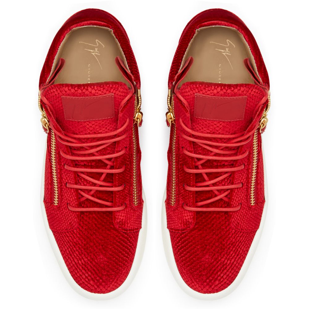 KRISS VELVET - Red - Mid top sneakers