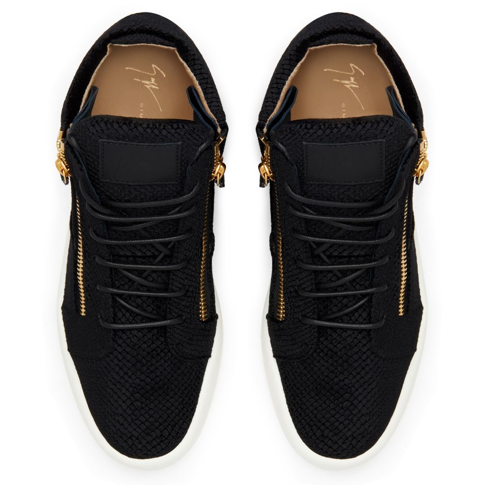 KRISS VELVET - Black - Mid top sneakers