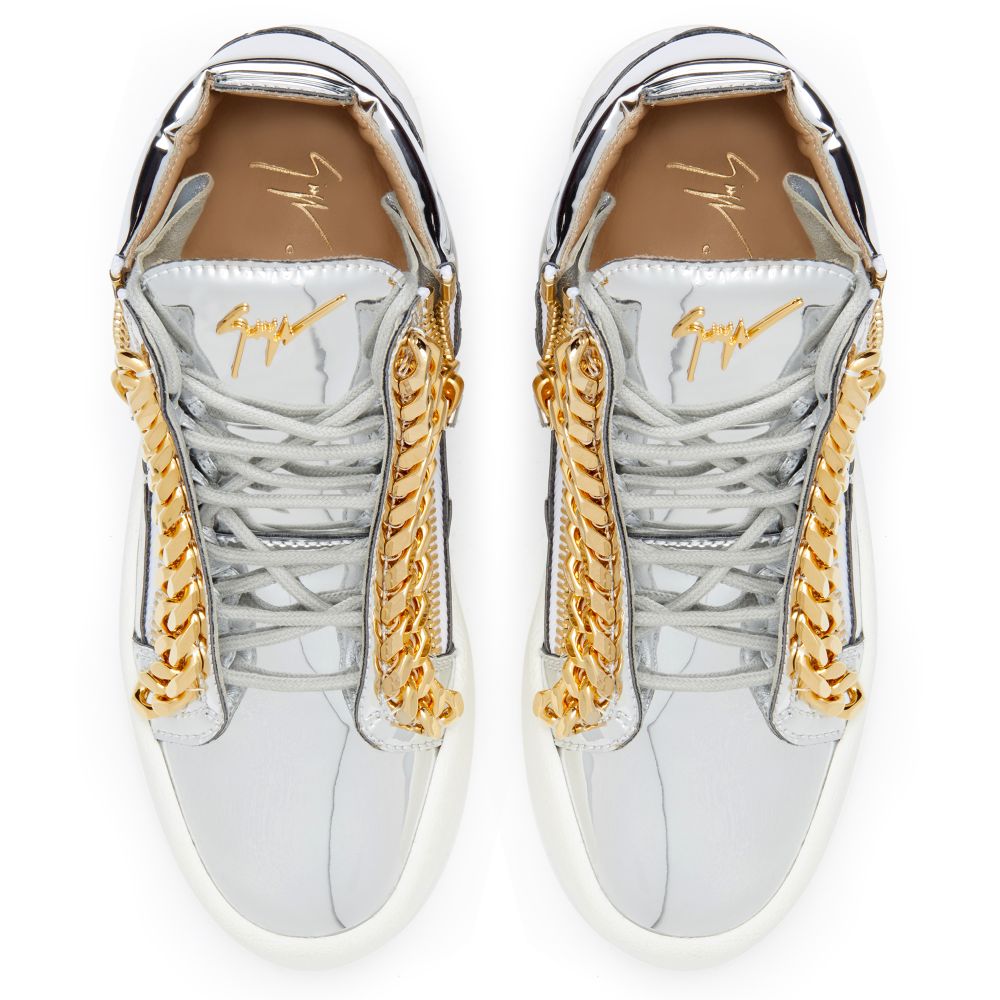 KRISS CHAIN - Silver - Mid top sneakers