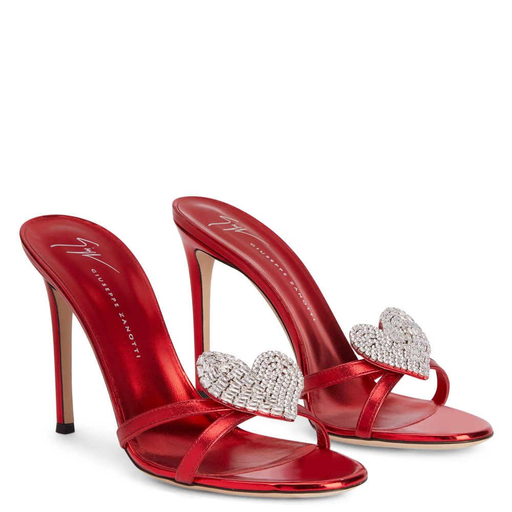 Red suede Capri sandals - Cuccurullo - Manecapri