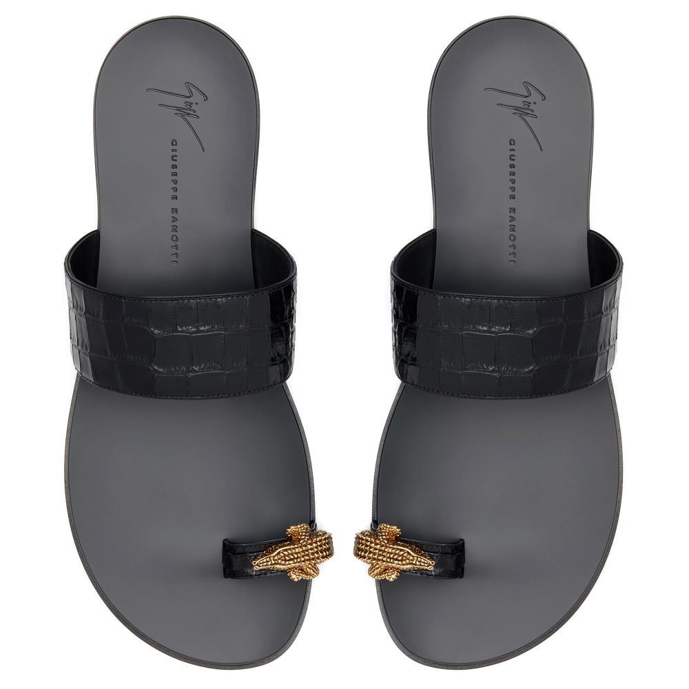 NORBERT CROCO - Black - Sandals