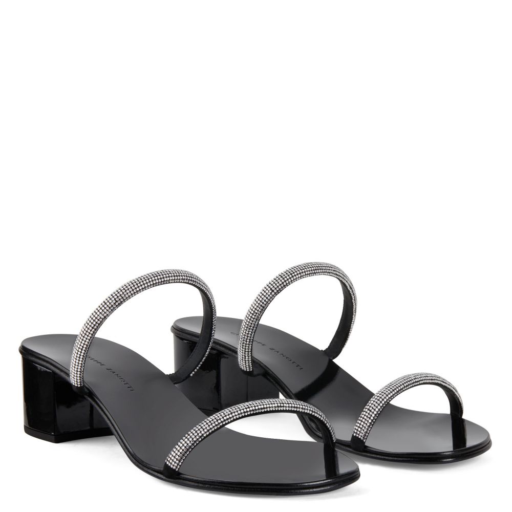 CROISETTE CRYSTAL 50 - Black - Sandals