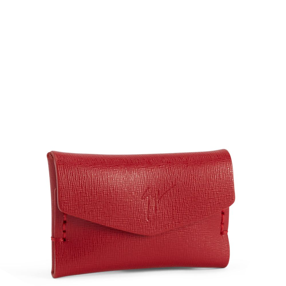 Saint Laurent Uptown Leather Clutch in Red