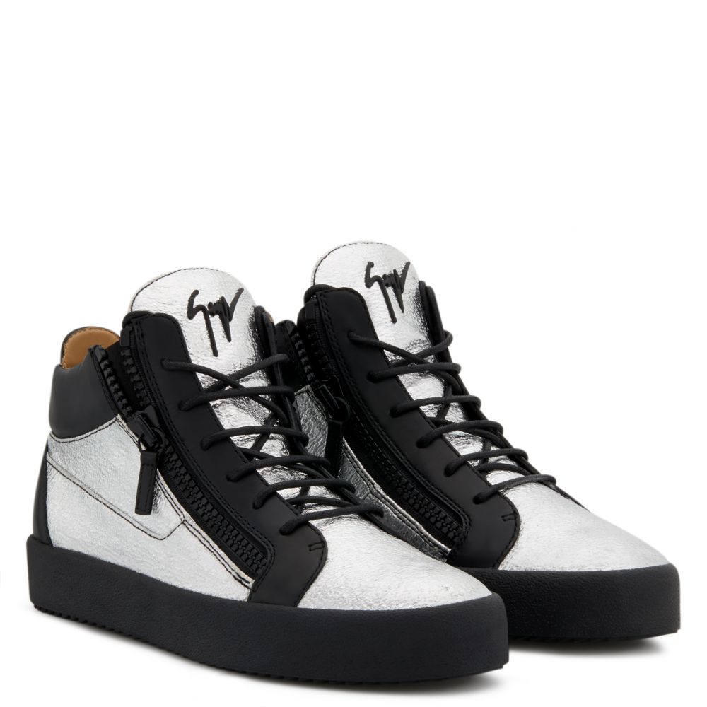 KRISS GLITTER - Mid top sneakers - Silver | Giuseppe Zanotti