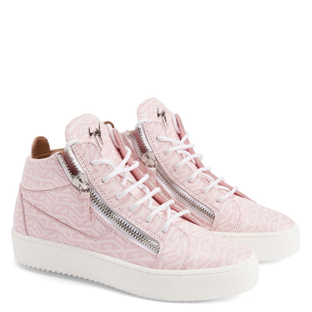 KRISS MONOGRAM - Pink - Mid top sneakers