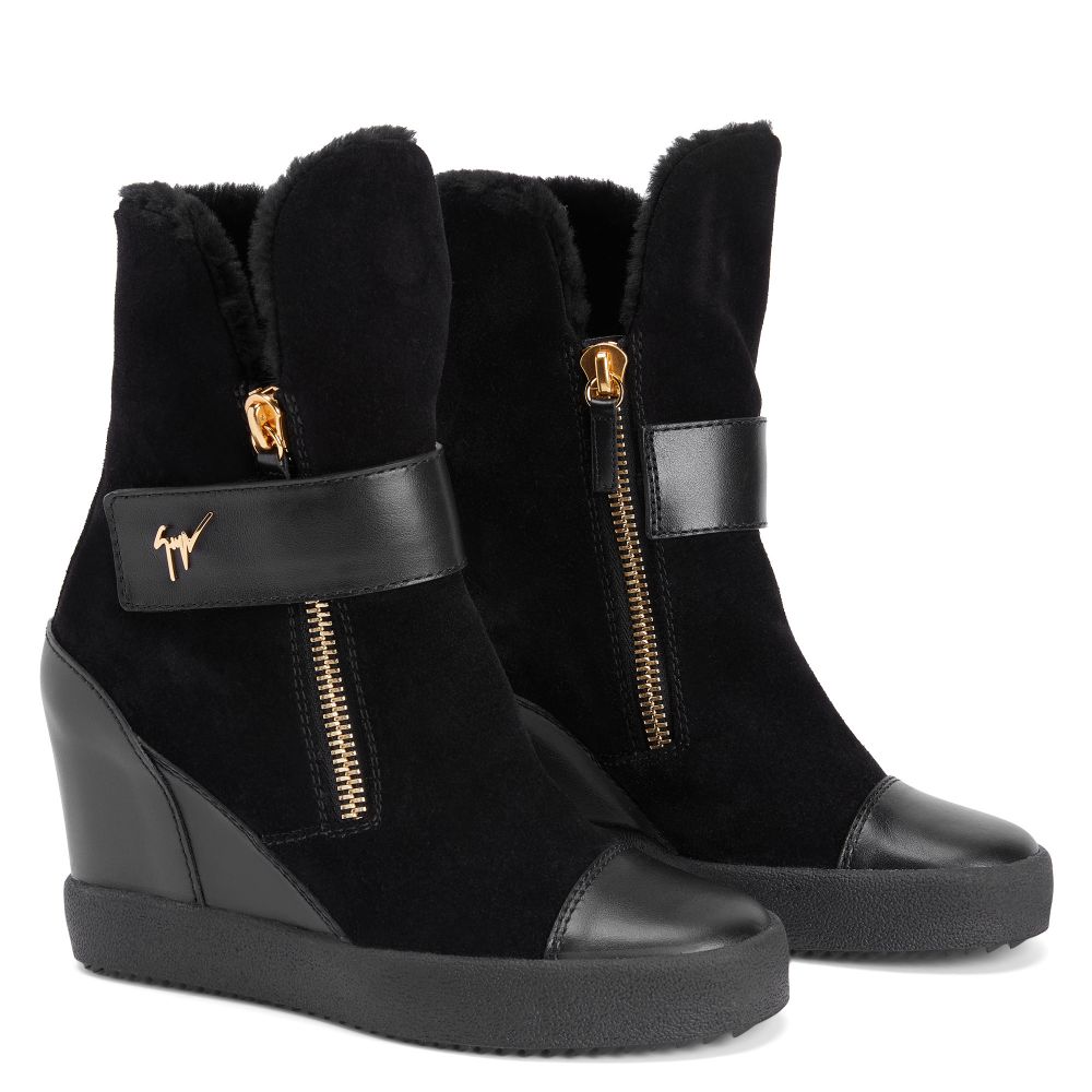 ALETA WEDGE - Nero - Sneaker medie