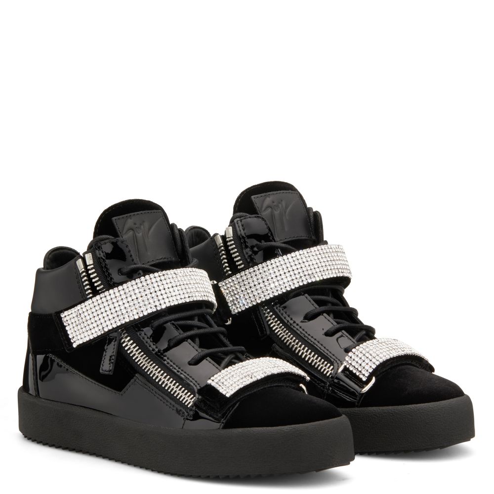 KRISS STRIPE - Black - Mid top sneakers
