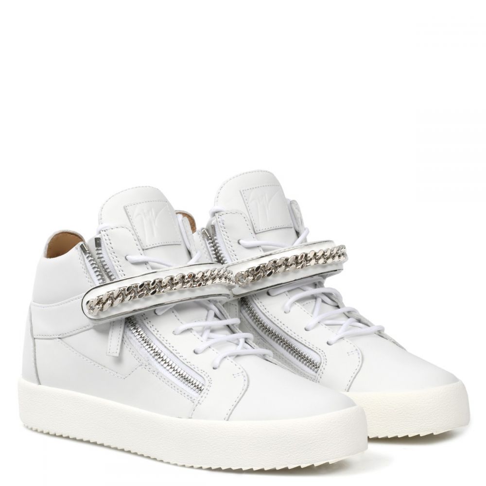 KRISS CHAIN - White - Mid top sneakers