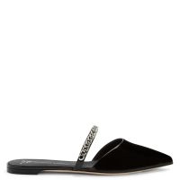 GIUSEPPE ZANOTTI フラットシューズ　ベロア生地 LAURETTE
